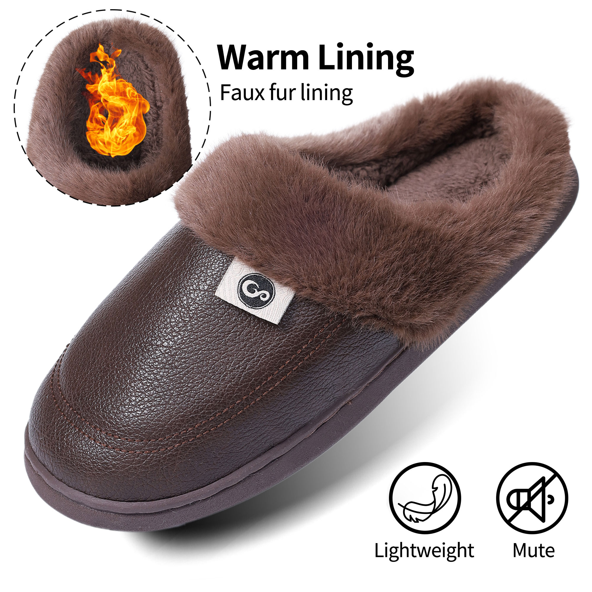 Ecetana Men's Warm Fuzzy House Slippers photo 2
