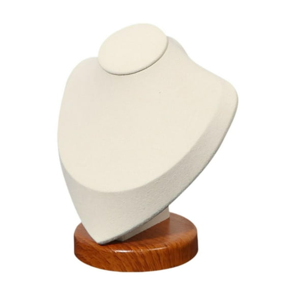 Tachiuwa Présentoir de Colliers Support de Chaîne Rangement Décoration Collier Bijoux Porte-Buste pour Salon Comptoir Magasin Commode Beige et Bas