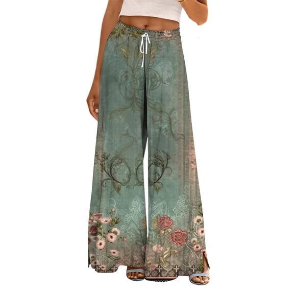 Bovemsi Wide Leg Pants Woman Women's With Pockets High Waist Adjustable Loose Casual Trousers Business Work Travel Pants