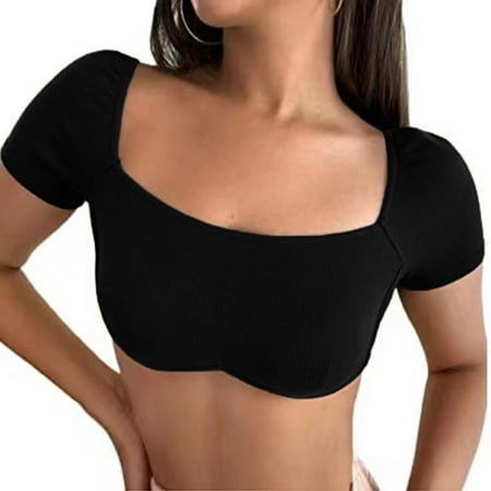 DondPO Lingerie for Women Lingerie Set Women Fashion Soild Print Short Sleeve Top Lingerie Sexy Underwear With Bra Pads Women s Lingerie Sleep & Lounge Sexy Pajama Sexy Lingerie Black M