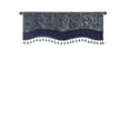 thumbnail image 2 of Madison Park Paisley 50" x 18" Jacquard Window Rod Pocket Valance for Adult Living Room in Navy Blue, 2 of 5