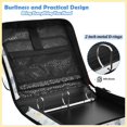 thumbnail image 4 of Zipper Binder with Shoulder Strap 2 inch 3 Ring Waterproof File Folder Organizer Bag 500 Sheet Small Sea Creatures Pattern, 4 of 8