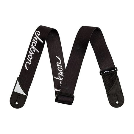 Jackson White Logo Nylon Guitar Strap - BLACK, #299-5378-006