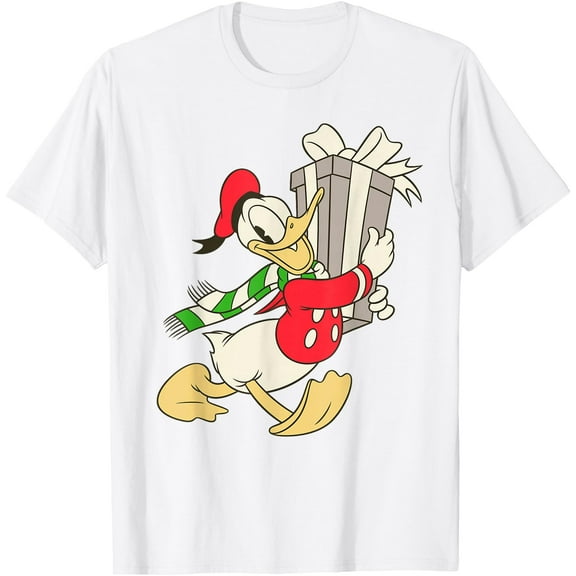 Vintage Donald Duck with Holiday Present DTG Print Unisex T-Shirt