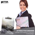 thumbnail image 3 of Fashion Clipboard (2 Pack), Standard A4 Letter Size, 12.5" x 9", Wooden Clipboard, Low Profile Clip with Retractable Hanging Tab, Decorative Clipboard, by Better Office Products (Marble Designs), 3 of 5