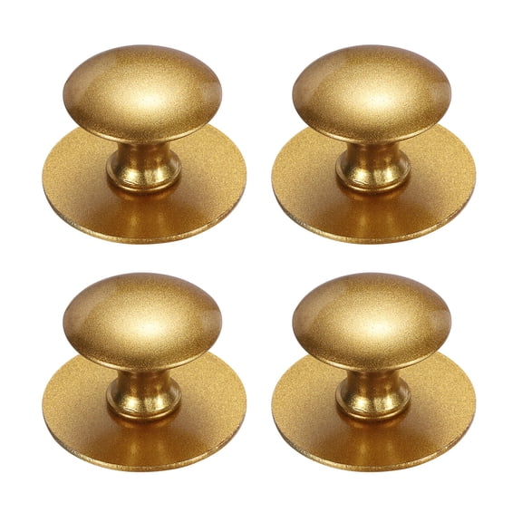Uxcell 4 Pack Adhesive Cabinet Knobs, Stainless Steel Stick on Drawer Knobs, Round Self-Stick Instant Cabinet Handle Pulls, Gold