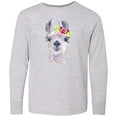 thumbnail image 3 of Inktastic Cute Llama with Flower Long Sleeve Youth T-Shirt, 3 of 5