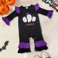 thumbnail image 2 of Krdevn Baby Halloween Ghost Print Romper - Soft Long Sleeve Jumpsuit with Cute Cartoon Design Outfit,Size:3-6 Months, 2 of 3