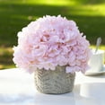 thumbnail image 2 of Enova Home Artificial Silk Hydrangea Faux Flowers Arrangement in Round Tapered Ceramic Pot for Home Office Wedding Decoration (Pink), 2 of 4