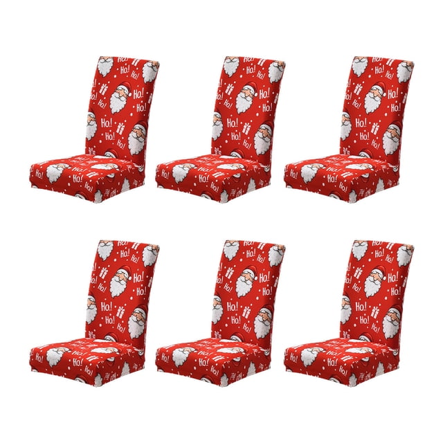 Moyic cubiertas superiores de la silla de la Navidad del poliéster 6pcs para el comedor y la ceremonia del hotel ampliamente utilizados Decoración del hogar