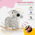 thumbnail image 3 of Qaba Rocking Horse, Kids Rocking Animal, Zebra Shaped Ride on Horse with Realistic Sound for Boys & Girls 2-4 Years, Black, 3 of 9