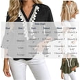 thumbnail image 3 of Neewe Women Classic Plain Fashion V-Neck 3/4 Sleeve Tops Casual Loose Basic T Shirt Daily Outfits, 3 of 6