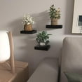 thumbnail image 4 of PYYNA-Small Floating Shelves for Wall - 6 Inch Mini Square Black Shelves for Bedroom, Living Room, Bathroom, Kitchen, Office Decor Set of 3, 4 of 4