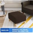 thumbnail image 2 of GHSDFBB Velvet Ottoman Slipcover Oversized Stretch Square Rectangle Footstool Slipcover Folding Storage Ottoman Covers for Living Room with Elastic Bottom (Ottoman X-Large, Dark Coffee), 2 of 7