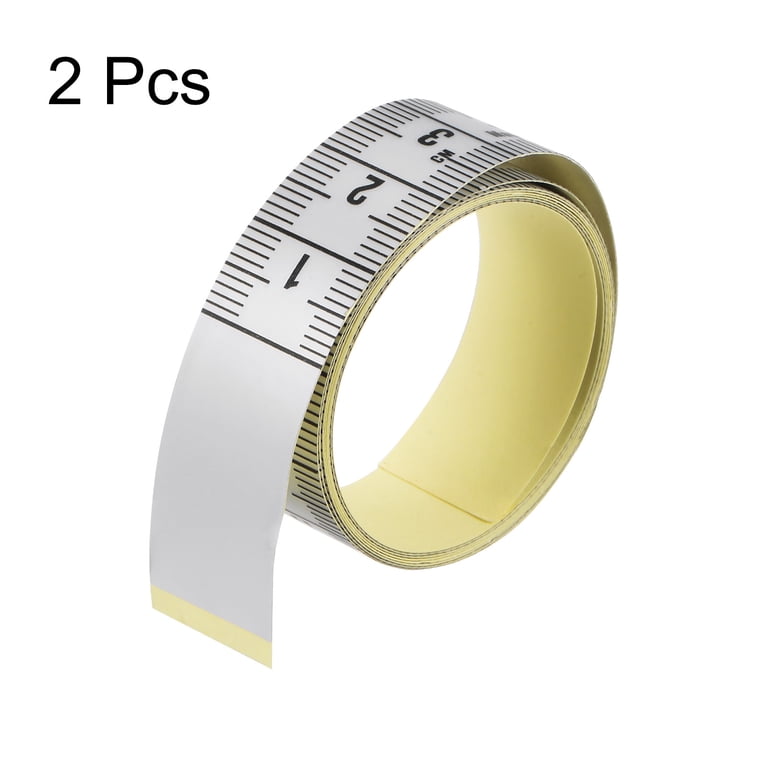 JJUNW 2 verpakkingen 1/2 inch zelfklevende meettape, lezen 100 cm of 39 inch keizerlijke en metrische liniaal tape, afpellen en plakken meetlint voor houtbewerking, zaag, tekentafel (100 cm