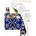 thumbnail image 2 of Blue Boho Floral Table Cloth, Abstract Oriental Bohemian Flower Waterproof Tablecloth for Square Tables, Reusable Washable Fabric Table Cover for Restaurant Kitchen Dining Tables 54"x54", 2 of 6
