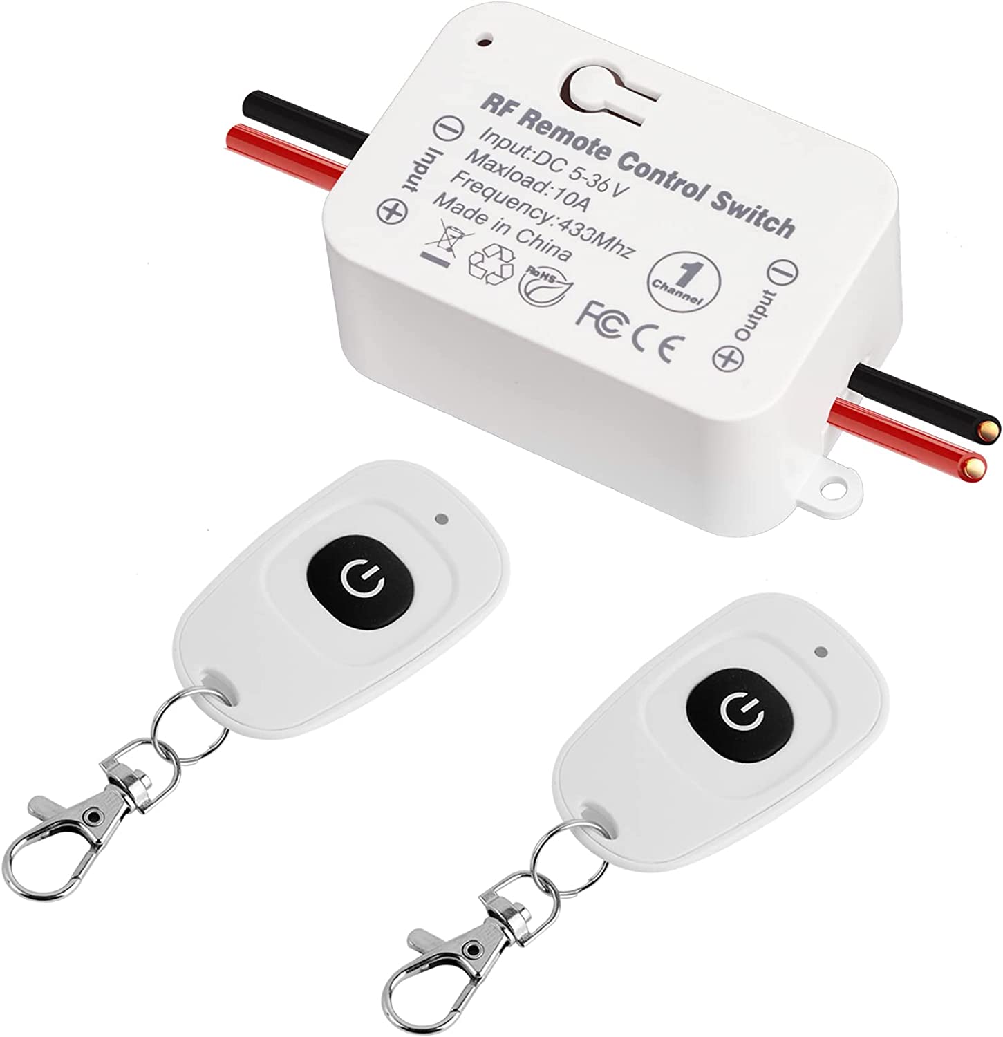 eMylo Wireless Remote Control Switch, DC 6V 12V 18V 24V 30V 1 Channel