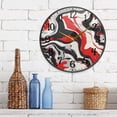 thumbnail image 6 of Red Black Liquid Marble Round Wall Clock 9.5 Inch Non-Ticking Silent Battery Operated Clock for Home Kitchen Office School Decor, 6 of 9