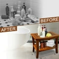 thumbnail image 3 of Jolicasa Teak Shower Bench with Shelf, Waterproof Teak Wood Shower Stool & Spa, Bathroom Seat for Elderly, Indoor and Outdoor Use - Assemble Required, 3 of 8
