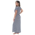 thumbnail image 2 of Just Love Womens Stripe Maxi Dress Knit Jersey T-Shirt Dress for Women (Navy White Stripe, 3X), 2 of 3