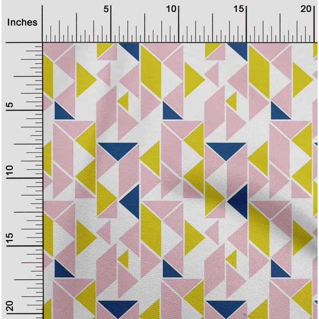 oneOone Cotton Poplin Fabric Parallelogram & Triangle Geometric Print Sewing Fabric BTY 42 Inch Wide