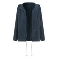 thumbnail image 4 of YDFCWXW Waterproof Raincoat for Women Lightweight Rain Jacket Hooded Windbreaker with Pocket for Outdoor Fall Outfits (Blue, XXL), 4 of 6