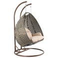 thumbnail image 2 of 2 Person Wicker Egg Chair - Outdoor Indoor Lounge Swing - Patio Hammock with Stand & Cushions, 2 of 7