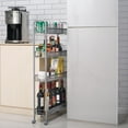 thumbnail image 3 of Zimtown 4-Tier Gap Kitchen Slim Slide Out Storage Tower Rack with Wheels, Cupboard, 3 of 5