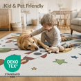 thumbnail image 4 of ODIKA 9'x12' Washable Area Rug Motifs Plane Educational Border Cartoon Galaxy Constellation Rocket Flowing for Master Suite, California King, Under Bed, Non-Shedding, Easy Care, 4 of 7