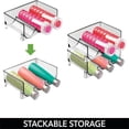thumbnail image 4 of Stackable Plastic 3 Bottle Refrigerator Wine Rack - Kitchen Storage Organizer for Champagne, Wine or Water Bottles - Stacking Wine Organizer for Fridge - Ligne Collection - 2 Pack, 4 of 6