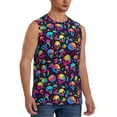 thumbnail image 2 of Kdxio Skull rainbow color mushroom for Men's Muscle T-shirt,Sleeveless for Workout Running Athletic Gym Lounge Casual, 2 of 5