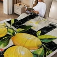 thumbnail image 2 of FCXZI Lemons Checkered Flannel Blanket, Warm Lightweight Multi-Purpose 50*60in, 2 of 7
