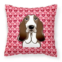Carolines Treasures BB5313PW1818 Basset Hound Fabric Decorative Pillow 18HX18W multicolor