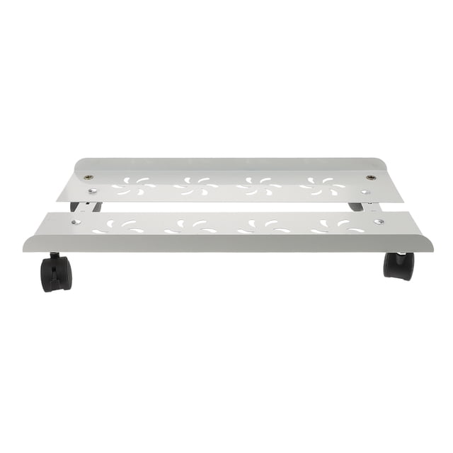 TABLZONE White Computer Cart with Adjustable CPU Stand and Smooth Rolling Casters