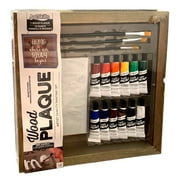 ArtSkills Wood Pallet Plaque Painting Craft 22pc Set - Paints, Stencil Sheets and Brushes