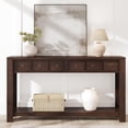 thumbnail image 4 of Soonbuy  Entryway Table with 2 Drawers & Open Storage Shelf, , 54-Inch Wooden Console Table,Sofa Table Behind Couch, Farmhouse Entry Foyer Table for Entryway, Hallway, Living Room, 4 of 9