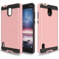 thumbnail image 4 of For Apple iPhone 13 Mini (5.4") Slim Rugged TPU + Hard PC Brushed Metal Texture Hybrid Dual Layer Defender Armor Shockproof Cover ,Xpm Phone Case [Rose Gold], 4 of 8