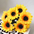 thumbnail image 4 of Simulation Flower Simulation New Seven-Fork Sun Flower Sunflower Pastoral Style Living Room Decoration Silk Flower, 4 of 8