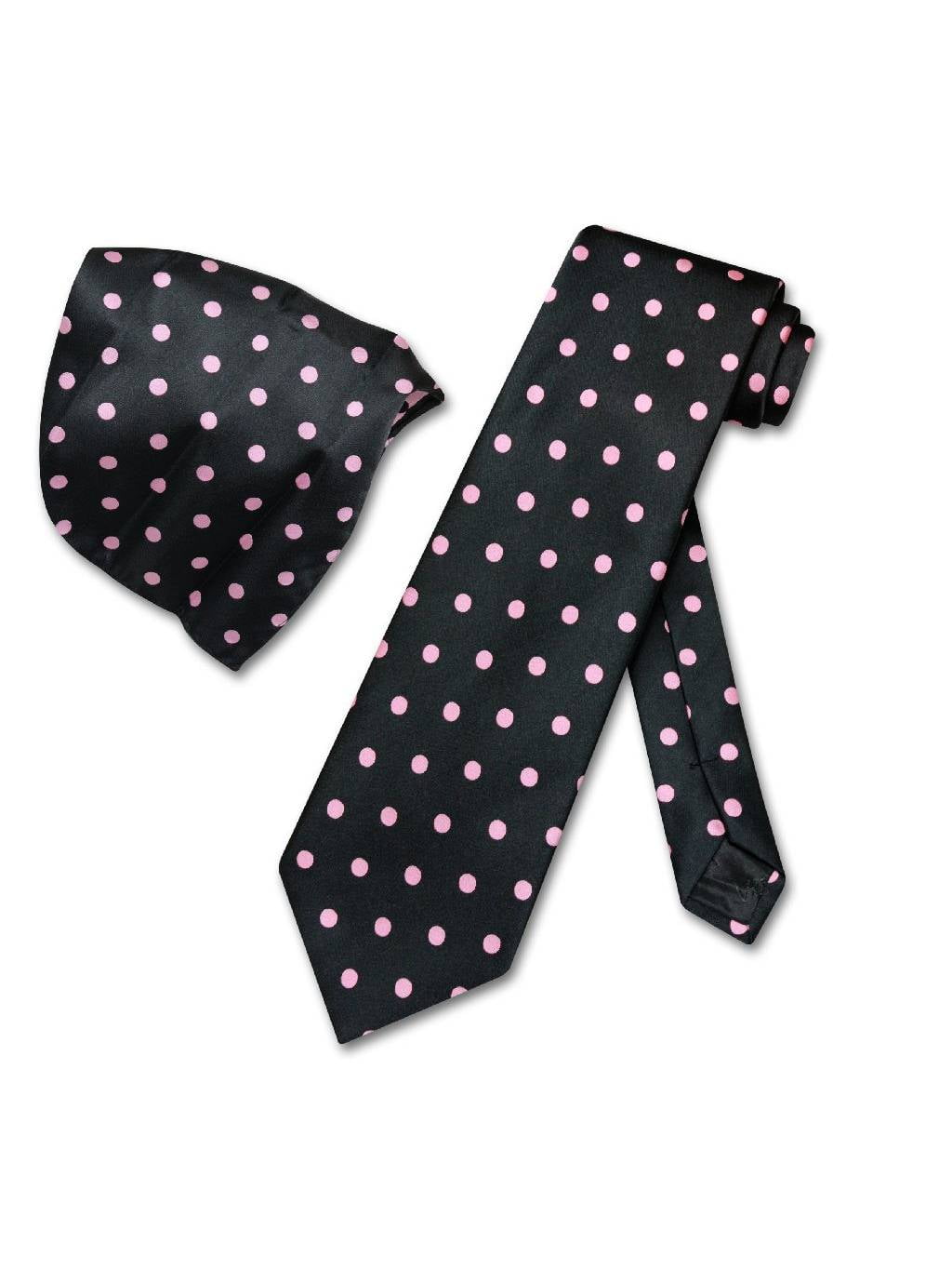 Vesuvio Napoli NeckTie WHITE with BLACK Polka Dots Design Mens Neck Tie