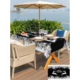thumbnail image 4 of Outdoor Tablecloth with Umbrella Hole and Zipper, Black Christmas Rectangle Table Cloth 60x120 Inch Waterproof Tablecloth, Elk Xmas Snowflake Winter Deer Picnic Table Cover for Patio Camping, 4 of 7