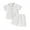 White, variant on 2Pcs Little Boys Outfit, 12 18 24M 3 4T Toddlers Summer Autumn Solid Color Lapel Short Sleeve Single-Breasted Tops + Shorts Set