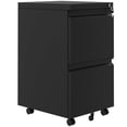 thumbnail image 1 of Bingirl Armoire de Rangement en Métal de 26 Pouces, 4 Pieds Réglables et Serrure avec Portes et 4 Tablettes Réglables, Noir, 1 of 7