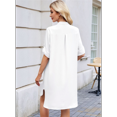 thumbnail image 4 of Vestido Camisero de Verano para Mujer, Informal, de Corta, con Botones y Cuello en V, Talla Grande XL, 4 of 6