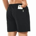 thumbnail image 4 of NORTHYARD Men's Sweat Shorts 5" Workout Cotton Casual Lounge Shorts with Zipper Pockets Black L, 4 of 8