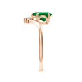 thumbnail image 3 of ANGARA Lab Grown Prong-Set Pear Emerald Chevron Engagement Ring for Women in 14K Rose Gold (Size-8x6mm) | May Birthstone, Birthday, Anniversary, Jewelry Gift for Women | Lab-Grown Emerald Ring, 3 of 8