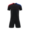 thumbnail image 4 of felwors Kids Soccer Jersey Set Training Team Uniform Shirt and Shorts(13-14 Years,Black), 4 of 4