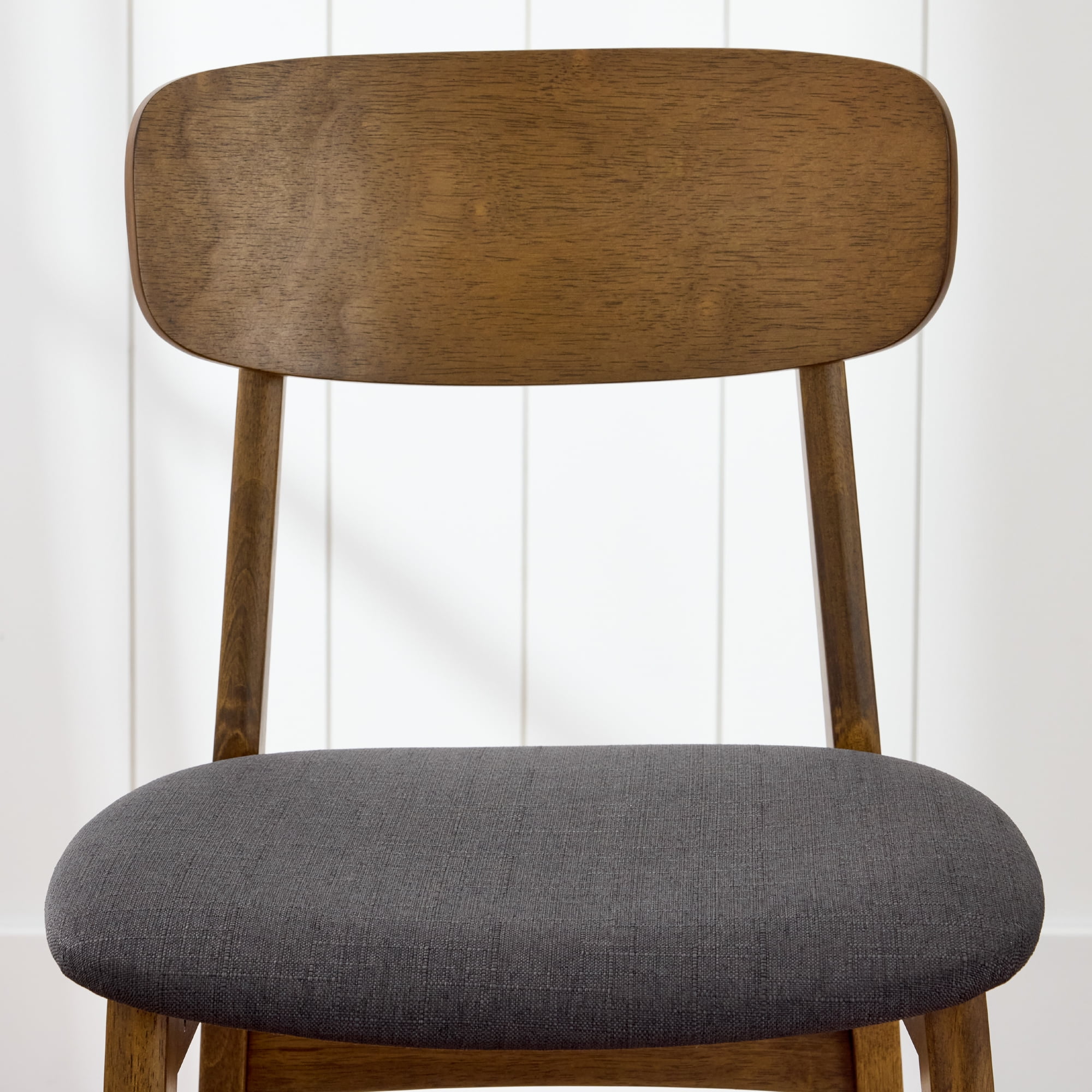 Best Choice Products 2-Piece Farmhouse Counter Height Bar Stool Set w/ Cushioned Seat, Wooden Backrest  Walnut/Charcoal