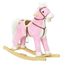 Rocking Horse with Sound, Ride on Horse with Saddle, Toddler Rocker, Gift for 3-8 Year Old, Pink