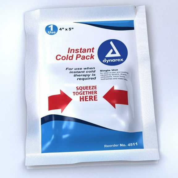 Dynarex Instant Cold Pack, 4 Inches x 5 Inches, 24 Count