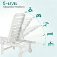 thumbnail image 3 of SERWALL Outdoor Chaise Lounge Set of 2, Adjustable Patio Chaise Lounge, HDPE Lounge Chair with Rolling Wheels & Cup Holder for Poolside, White, 3 of 8